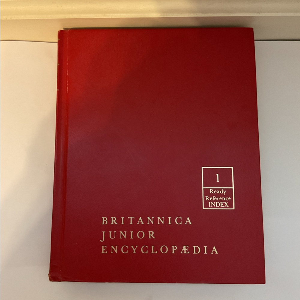 Vintage Britannica Jr. Encyclopaedia Red  1 Ready Reference Index Hardcover Book